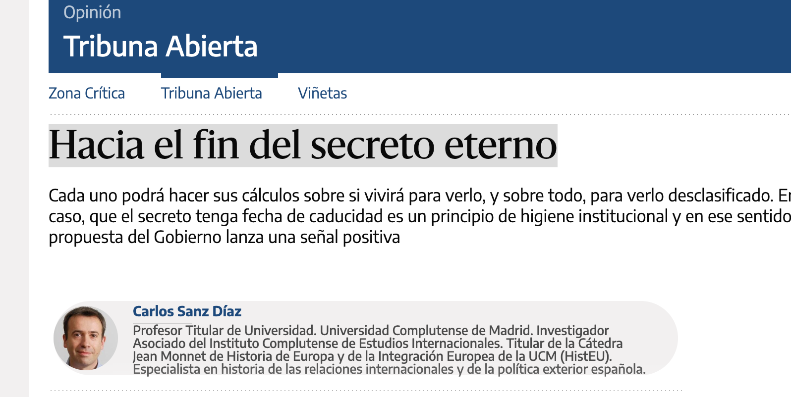 Hacia el fin del secreto eterno